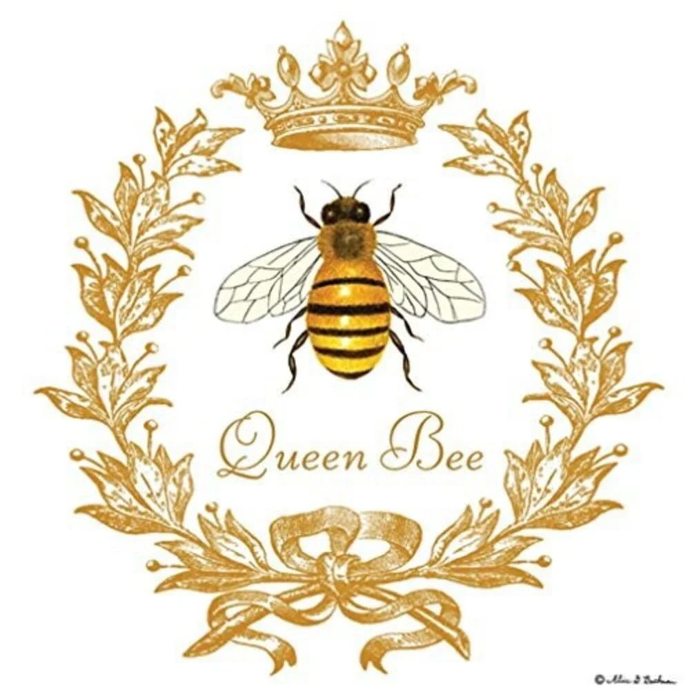 Queen Bee Flour Sack Kitchen Tea Towels Set of 2 Cotton by Alice's Cottage